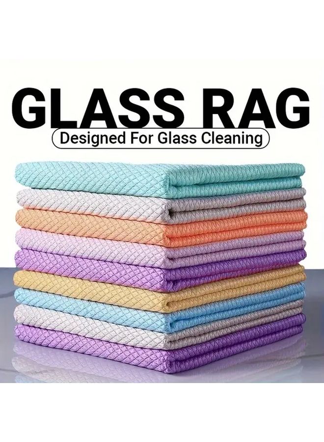 10pcs Multipurpose Cleaning Cloth Fish Scale Glass Stain Removal No Trace Dishwashing - Image 1